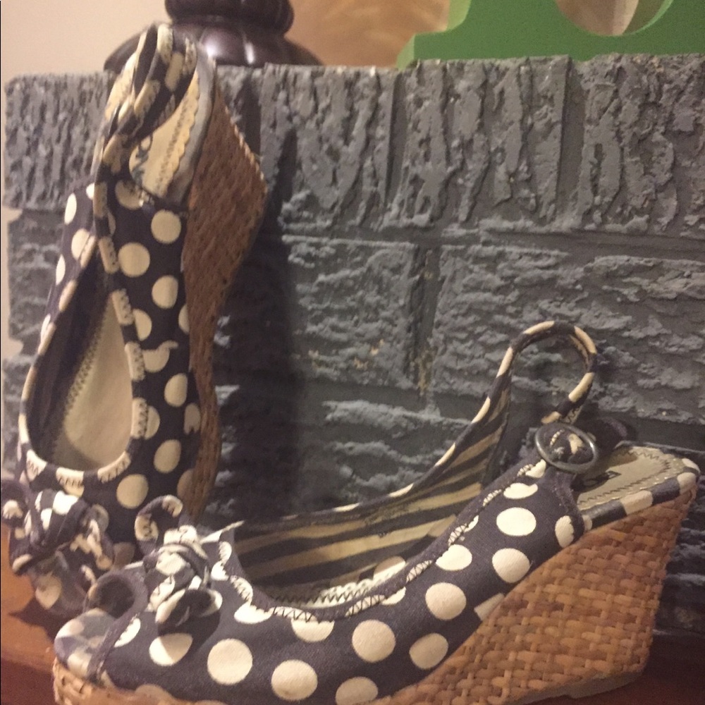 Polka Dot Wedge Sandal